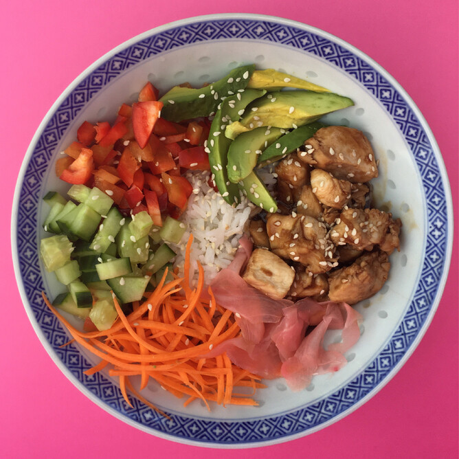 Teriyaki Chicken Sushi Bowls Ncubed